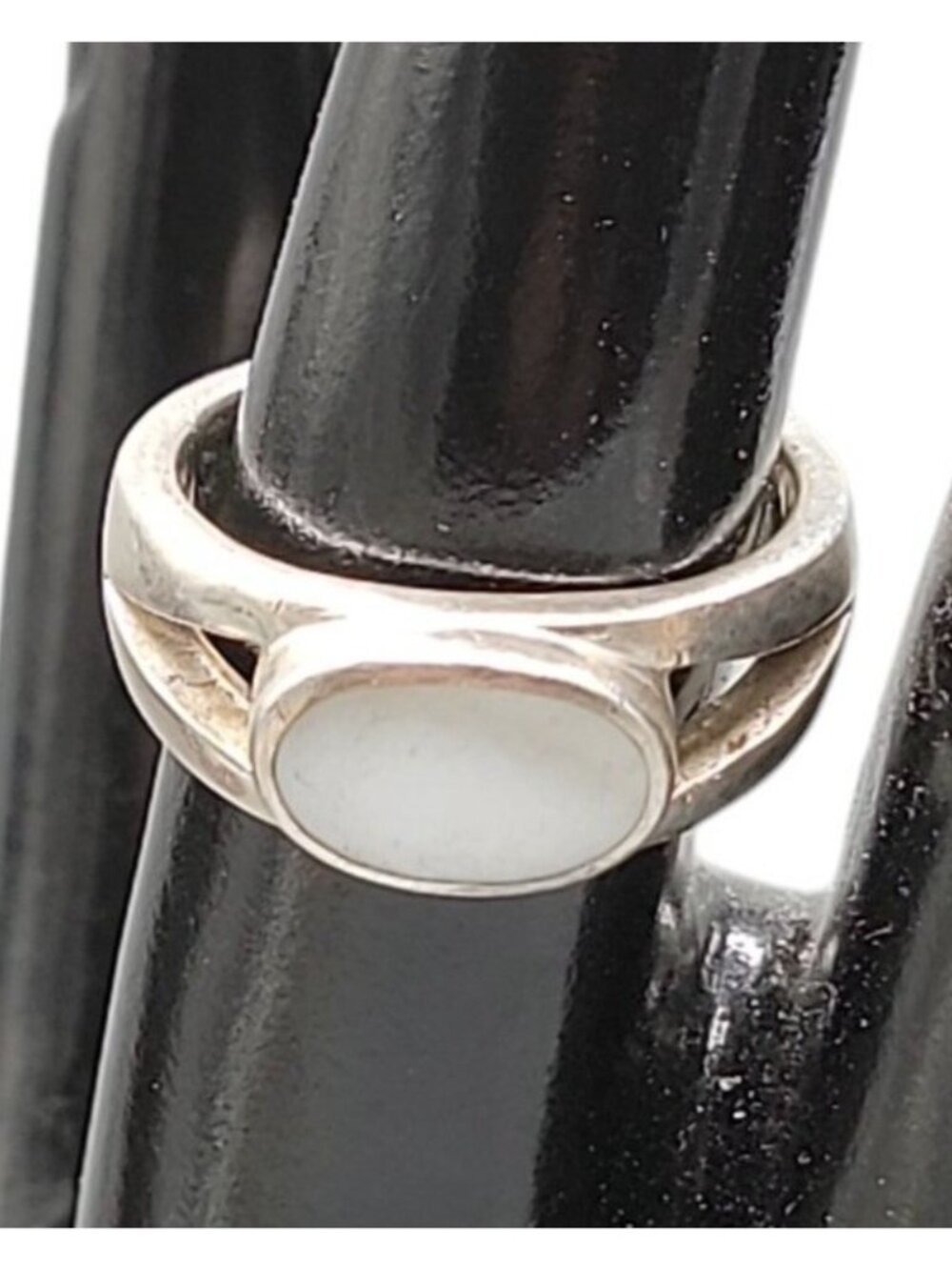 SU Sterling Silver Mother Of Pearl Ring Size 8 Band Style Thailand 925 Gemstone - Picture 3 of 16